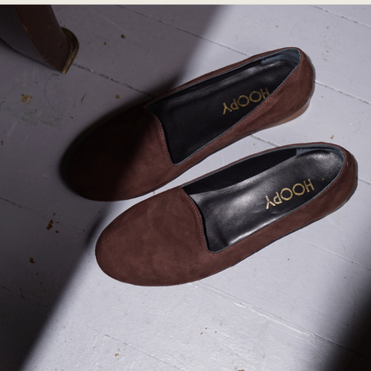 Dark Brown Suede Flat