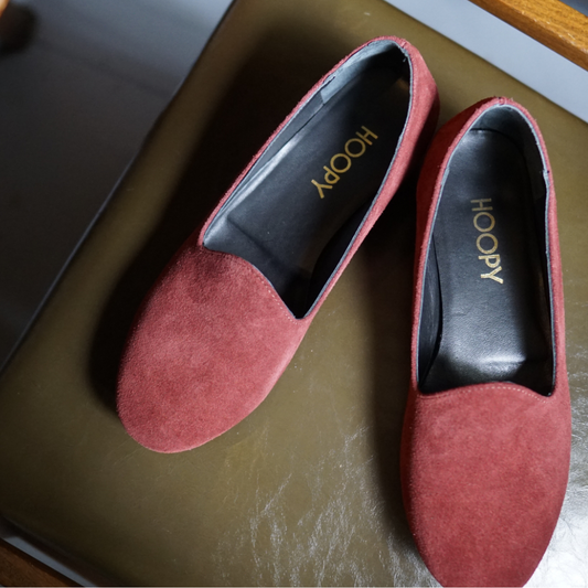 Red Suede Flats