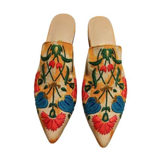 Lemon Suzani Ikat Slippers